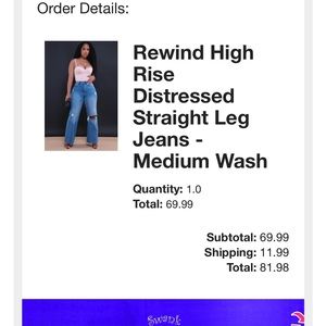 New, tried on only rewind jeans